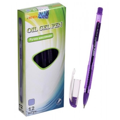 Ручка BEIFA масляная  TA3176-PU фиолет (12шт/шт)